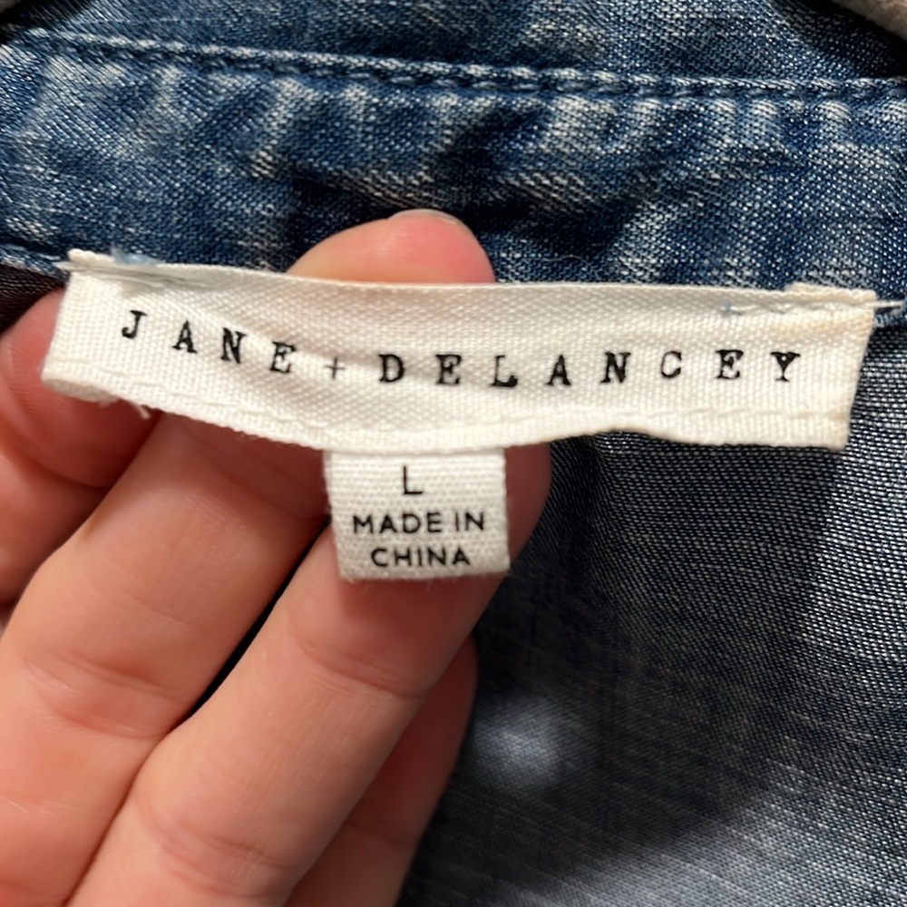 Women's Blue Denim Shirt by Jane and Delancey - Picture 7 of 11